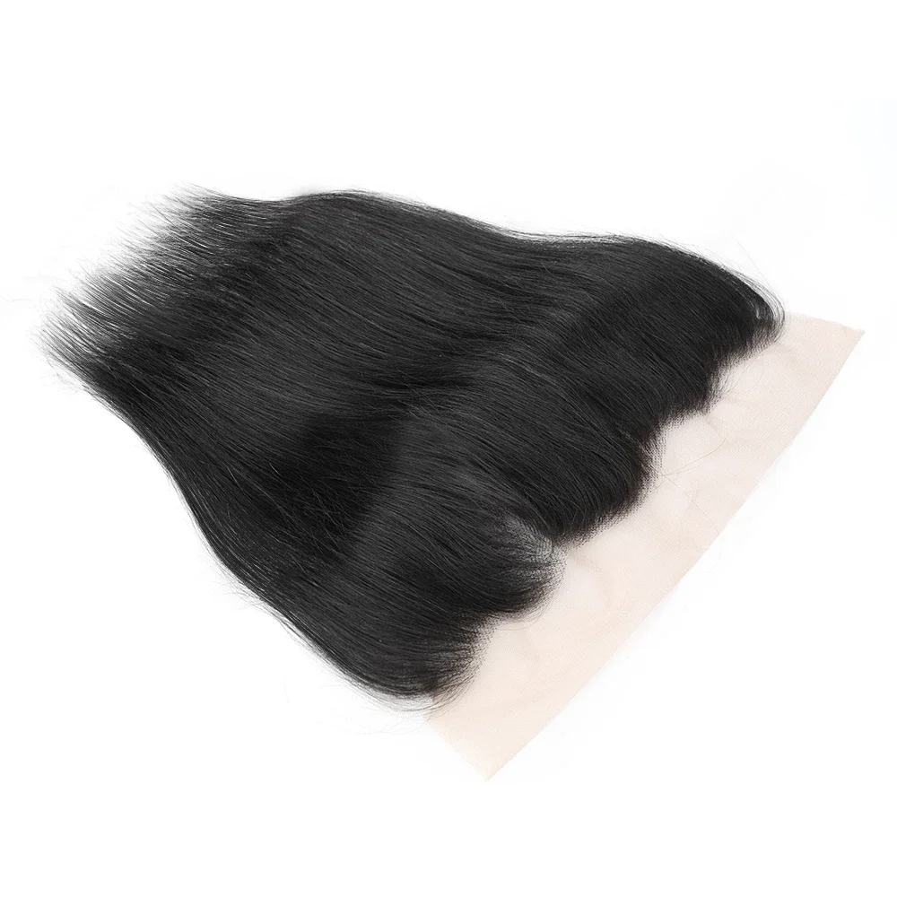 13x4 Spitze frontal nur brasilia nisches glattes menschliches Haar transparenter Spitzen verschluss vor gezupftes Babyhaar 100% hand gebundene Spitze frontal