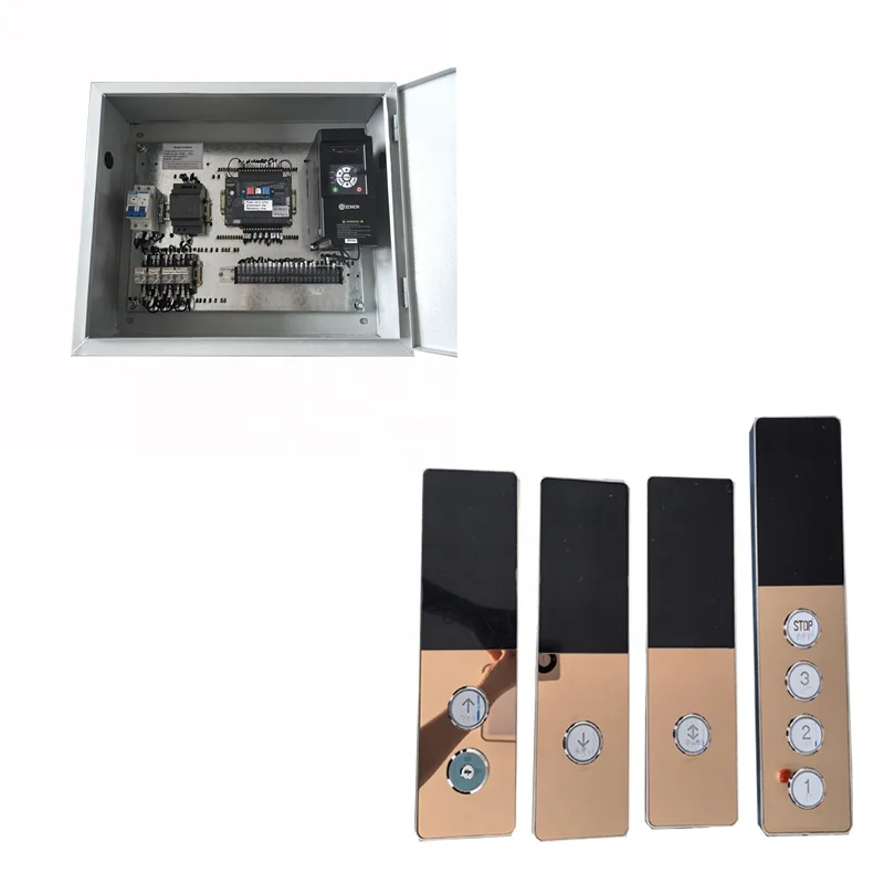 

3 Floors Lift Controller System with Rose Golden Call Panel and Connection Wire Limit Switch