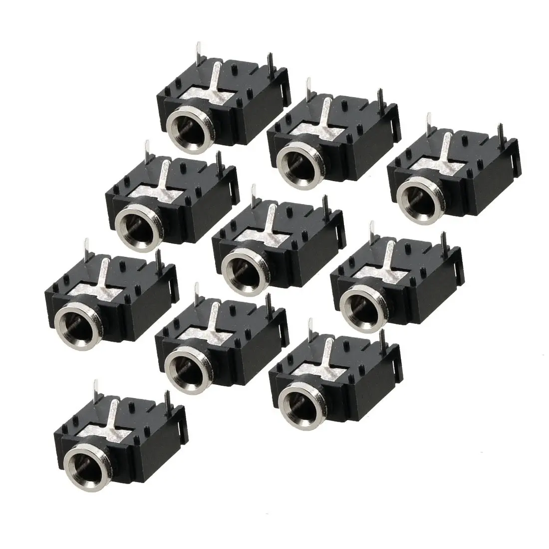 10pcs 3-pin PCB panel installation, 3.5mm stereo jack connector suitable for headphones with nuts