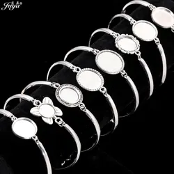 4pcs/lot Cabochon Bracelet Base Inner Size 12/14/18/20mm Bangle Cameo Tray Settings For DIY Jewelry Making Supplies Accessories