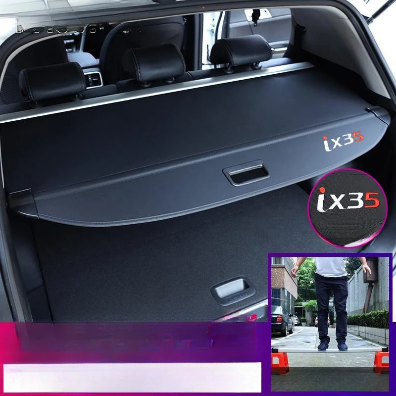 Rear Parcel Shelf Car styling Trunk Cover Material Curtain Rear Curtain Retractable for Hyundai Tucson IX35 Santa Fe Tucson L