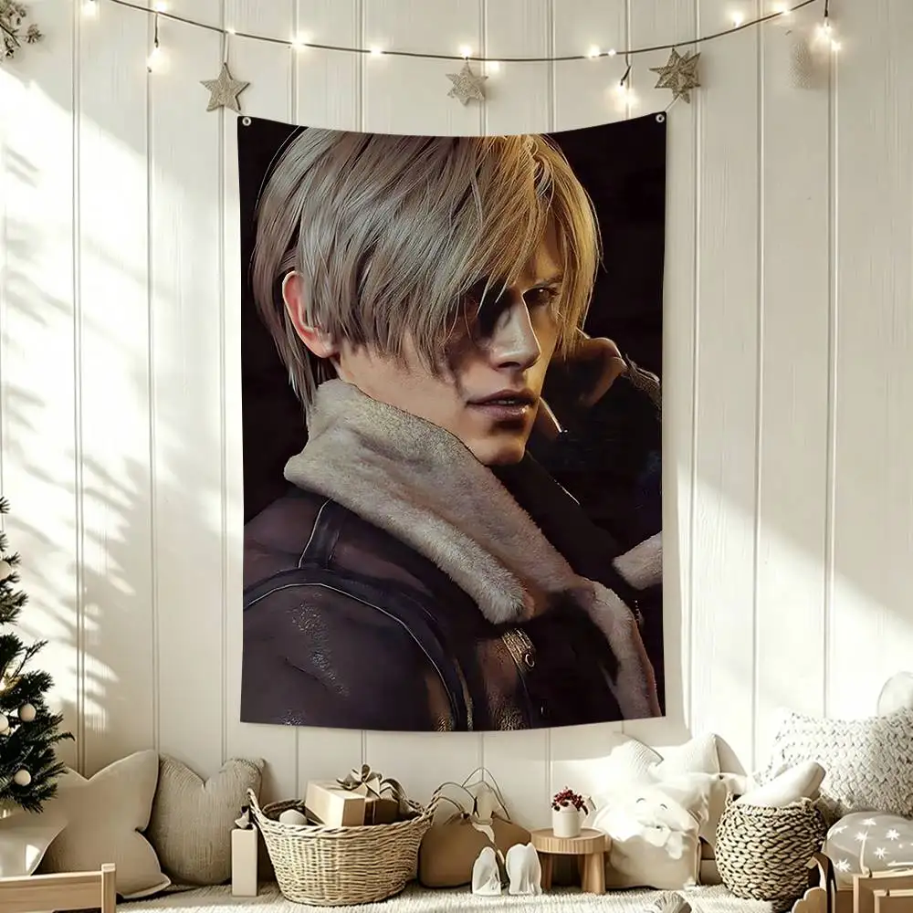 R-Resident E-Evil L-Leon Kennedys Funny Flags for Bedrooms Home Decor Items Outdoor Decors Garage Decoration Flaga