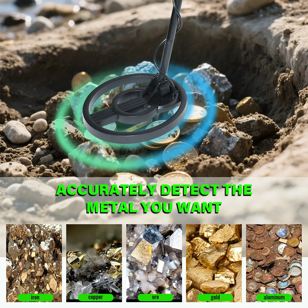 Detector de metais com bobina de pesquisa à prova d'água IP68 MD5090 com ferramenta profissional de localização externa para metal, ouro, prata e tesouro