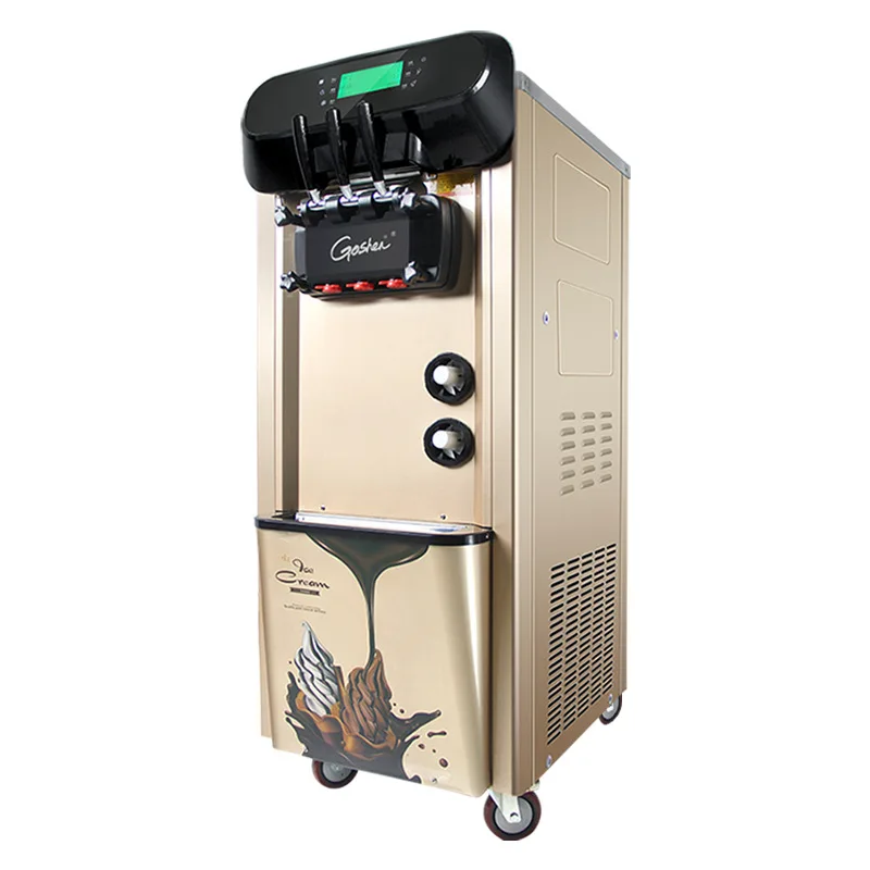 Fully Automatic 20~28L/h Removable With Pulley Commercial Soft Serve Ice Cream Maker Price Ice Cream Making Machine