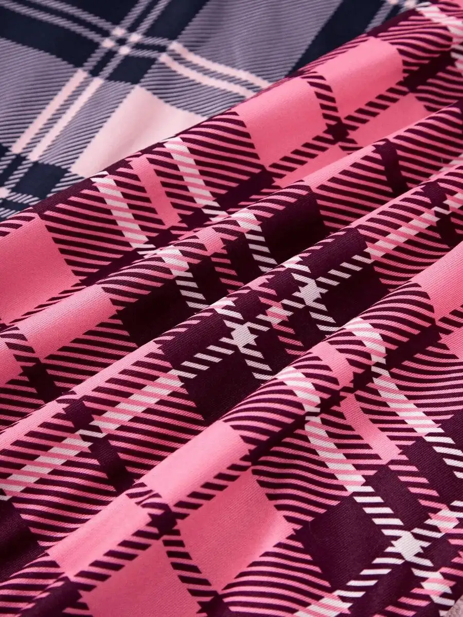 

3-Pack Plaid Print Pajama Pants With Elastic Waist And Drawstring Casual Long Lounge Pants For Home