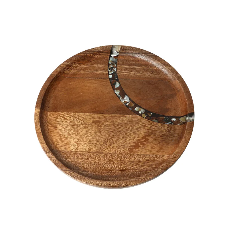 

Modern log wind food light fragments wood grain fruit plate model room B & B coffee table dining table creative plate decoration