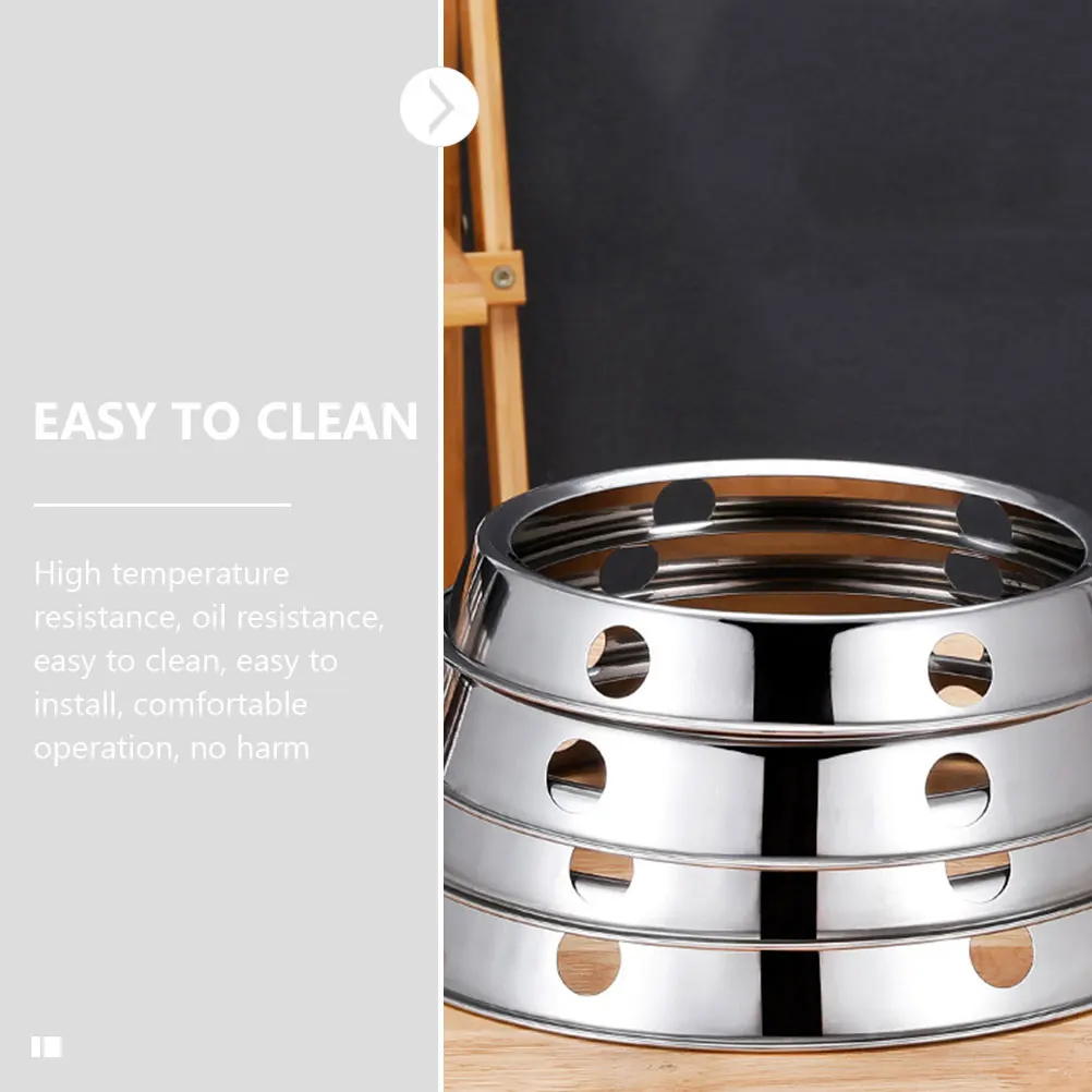 

2pcs Stainless Steel Pot Rack Stand Kitchen Holder Universal Gas Pan Support Heat Resistant Metal Wok For Gas Stove