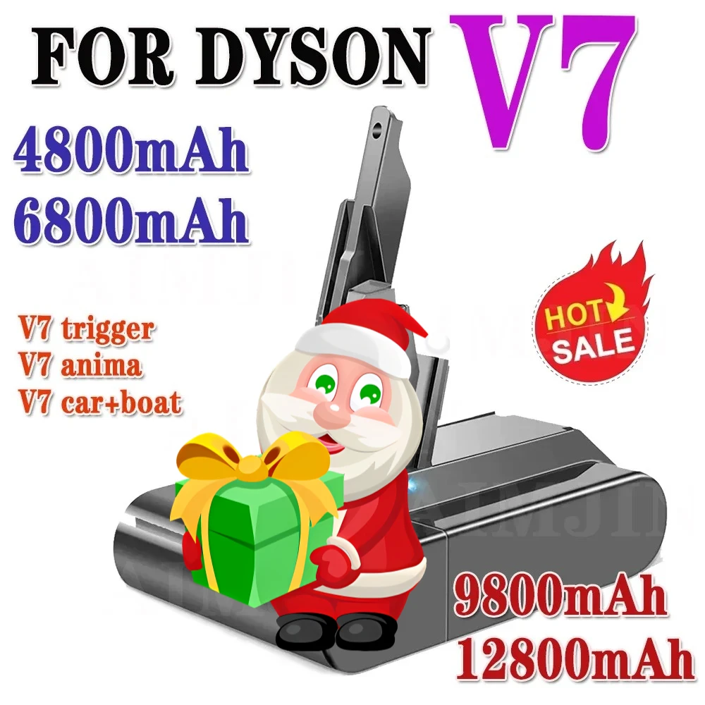 

21.6V 4800/6800/9800/12800mah For Dyson V7 Battery Li-lon Battery For Dyson V7 Battery Tier Pro Vacuum Cleaner Replacement
