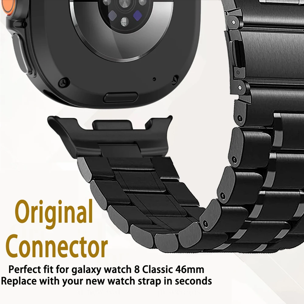 Ремешок из нержавеющей стали для Samsung Galaxy Watch 8 Classic 46 мм, металлический ремешок для часов, браслет для Samsung Watch 8, 40/44 мм, деловой ремешок
