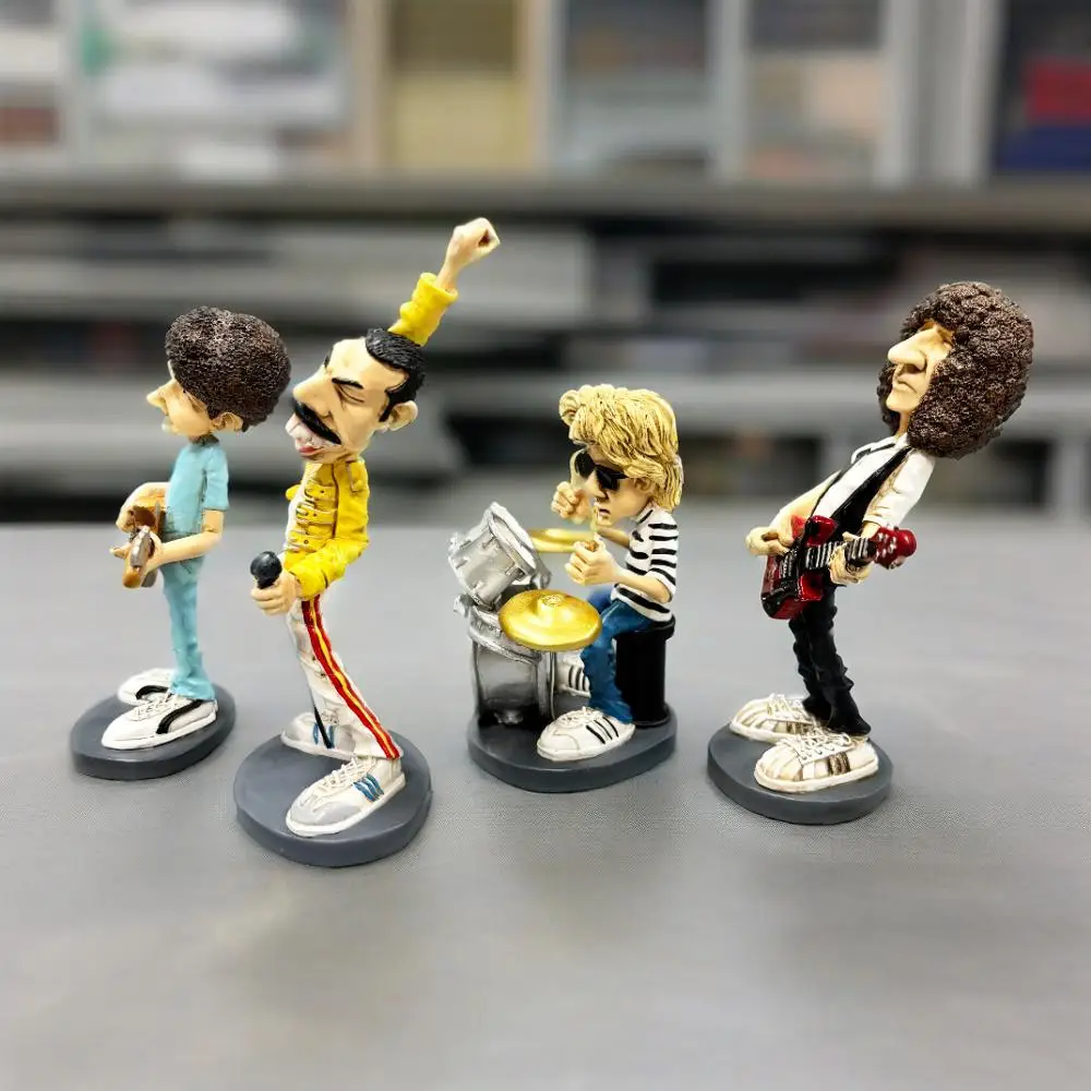 Set of 4pcs Hand Painting Resin Art Statue Queen Group Classic Nostalgic Collection Figurine for Table Decor Craft Art Sculpture