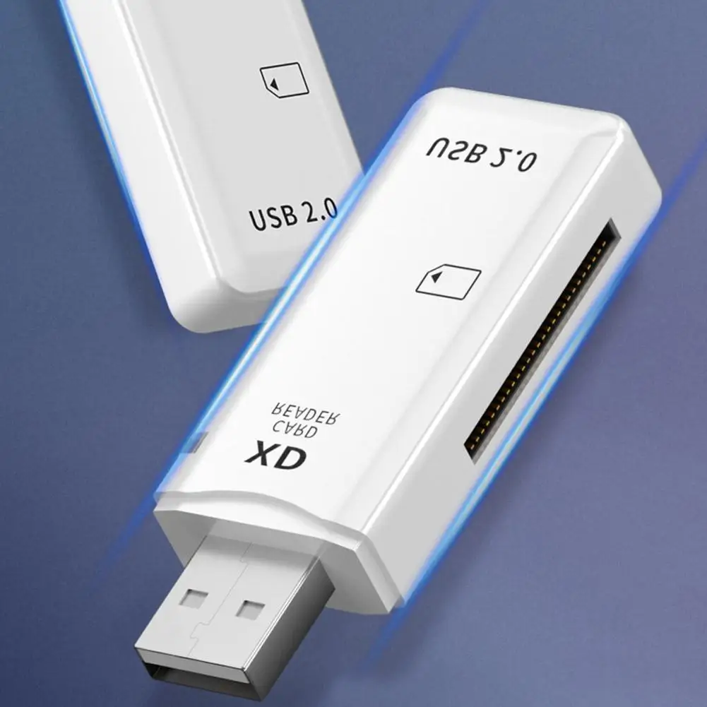 Leitor de cartão de alta velocidade usb2.0, leitor de cartão portátil de adaptadores de compatibilidade branco marfim, cabos de porta única xd forte f0p3