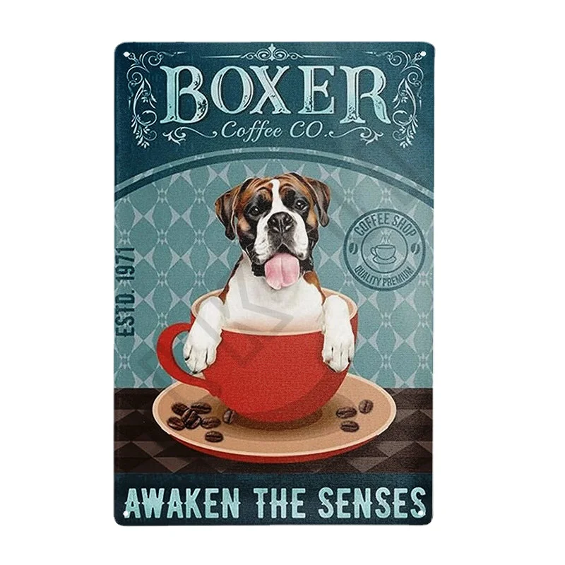 Boxer Dog Retro Metal Tin Sign,Nice Butt Poster Home Wall Art Poster Plaques for Home Living Room Kitchen Cafe Bar Wall Decor