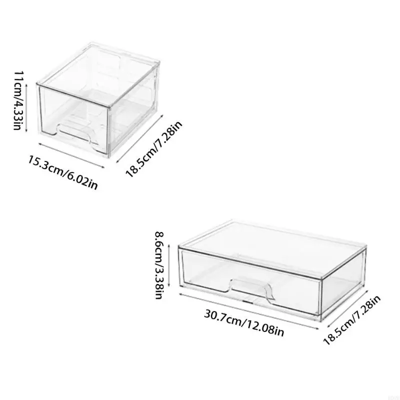 Kunststoff-Aufbewahrungsbox für Waschkapseln und Abfallsäcke mit sichtbarer Platte und unterteiltem Layout-Design B03E – Detail 6