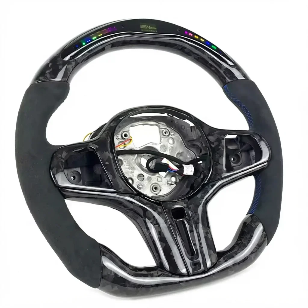 Custom Car Modified Upgraded Smart LED RPM Display Forged Carbon Fiber Steering Wheel for BMW M3 M4 G20 G30 G80 G32 G34 G36