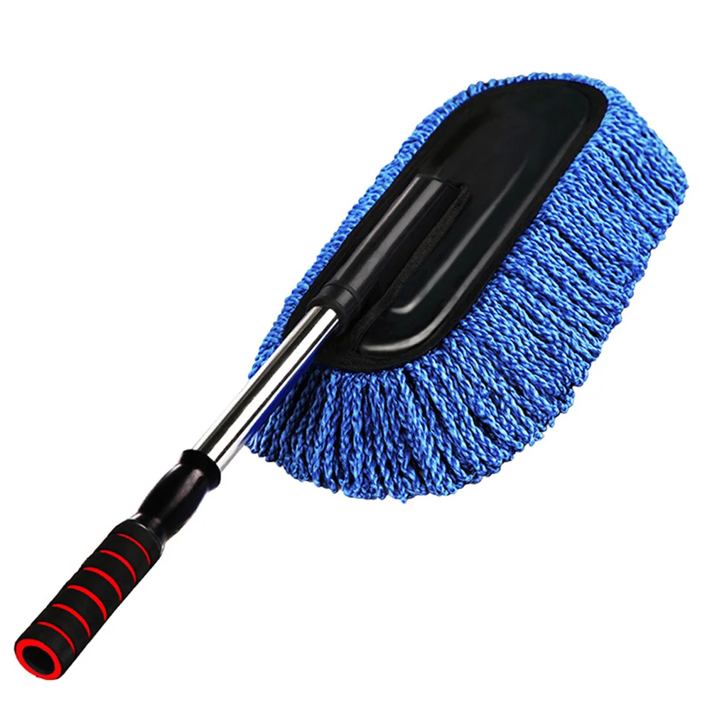 Super Car Cleaning Supplies Microfiber Duster Interior Cleaner with Long Retractable Handle to Trap Dust and for Car Bike RV Boa