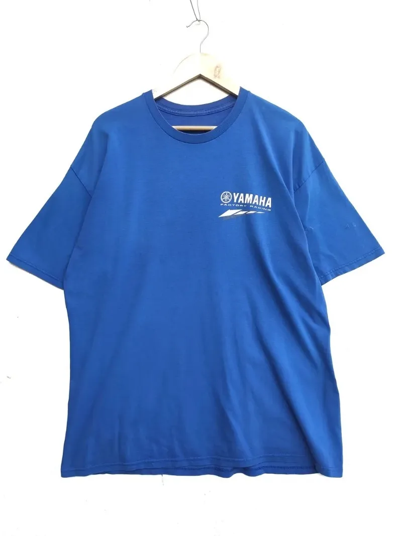 2026 Summer Cotton Yamaha Logo Blue Fashionable Short Sleeved T-shirt, Men's and Women's Motorcycle Riding Sportswear