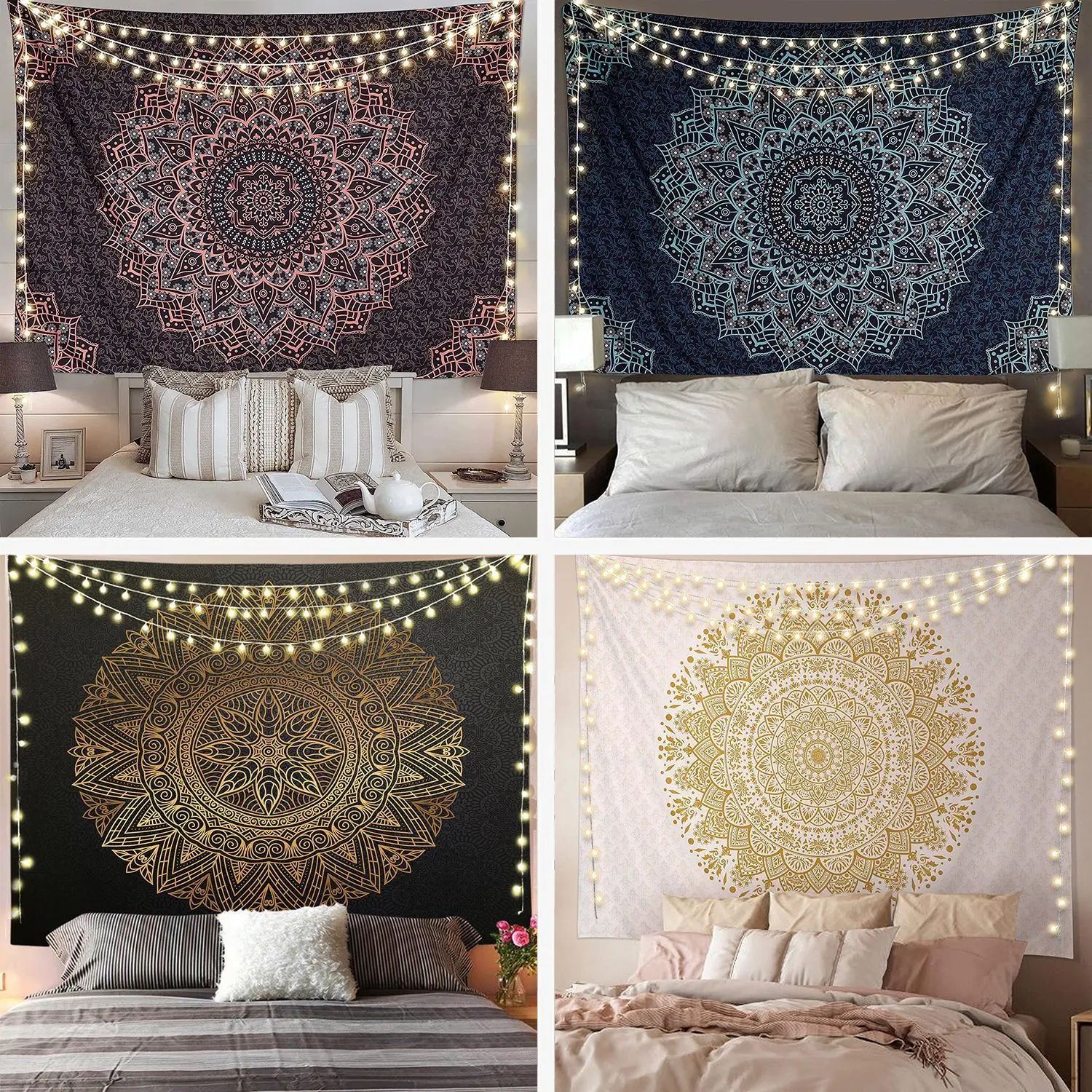 Mandala Tapestry India Wall Tapestry Hippie Room Decor Boho Trippy Tapestry Aesthetic Room Decor Decoration