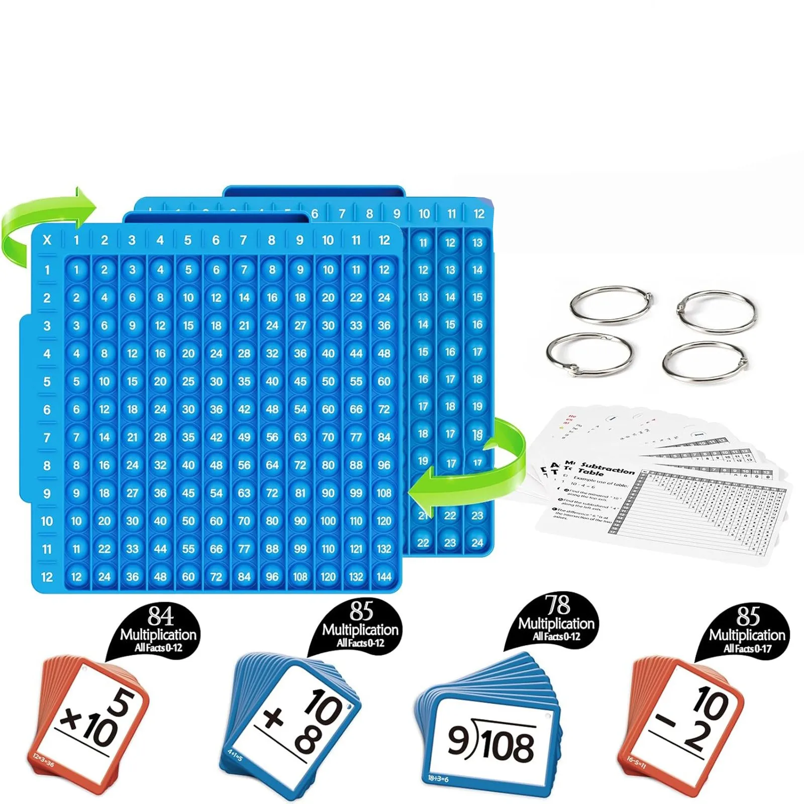 Fraction Number Flashcards Elementary School Multiplication Division Addition Subtraction Math Learning Cards Teaching Aids