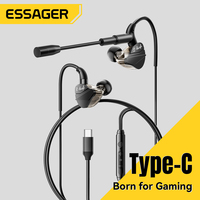 Essager Game wired headphones HIFI Bass in-ear USB Type C 3.5mm With Wire Controlled With Microphone Noise Reduction Headphones