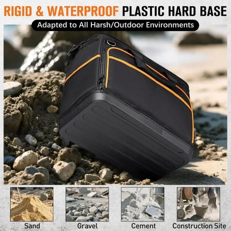 17inch Wide Mouth Tool Bag Large Capacity Tool Bags for Men Portable Home Tool Storage Handbag for Screwdriver