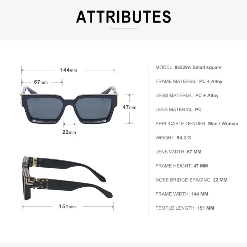 Vintage Cool Punk Square Sunglasses Women For Men Luxury Brand Designer Sun Glass for Male Goggle Shades Popular Eyewear UV400