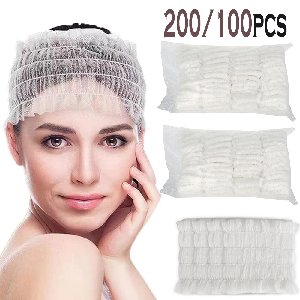 200Pcs Disposable Spa Facial Headbands Soft Non-Woven Salon Hair Band Beauty Tools Skin Care Stretch Hair Band For Women Journey