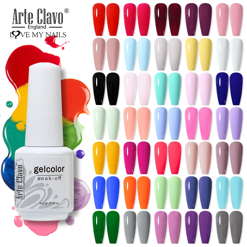 แลคเกอร์สียาทาเล็บเจล Arte clavo แช่น้ำยาทาเล็บเจลยูวี LED ติดทนนาน8มล.