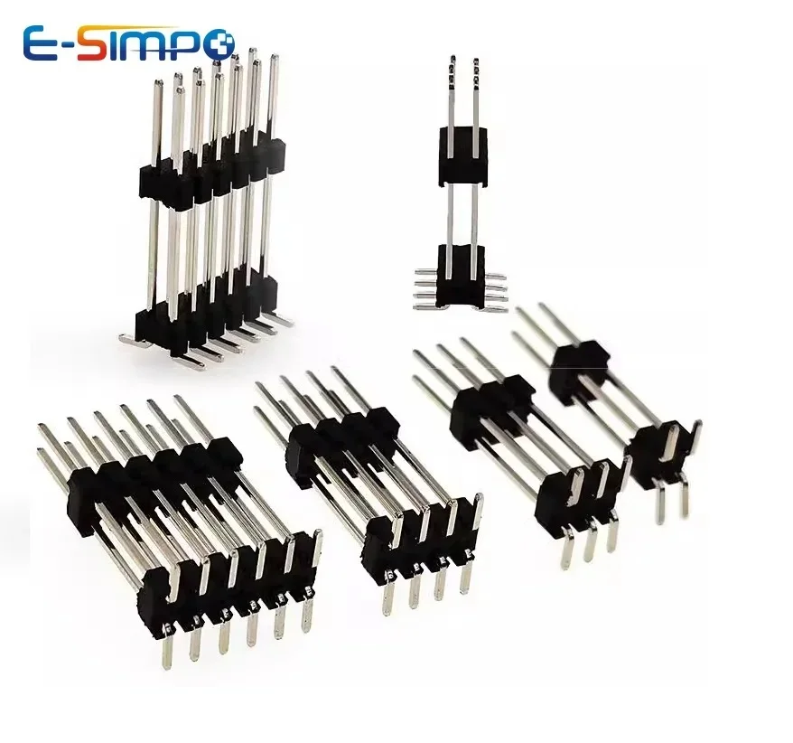 

100pcs 2.54mm 2x25P L30mm SMD Pin Header Dual Row Double Plastic Rohs Gold Plated SMT PCB Board Spacer Connector