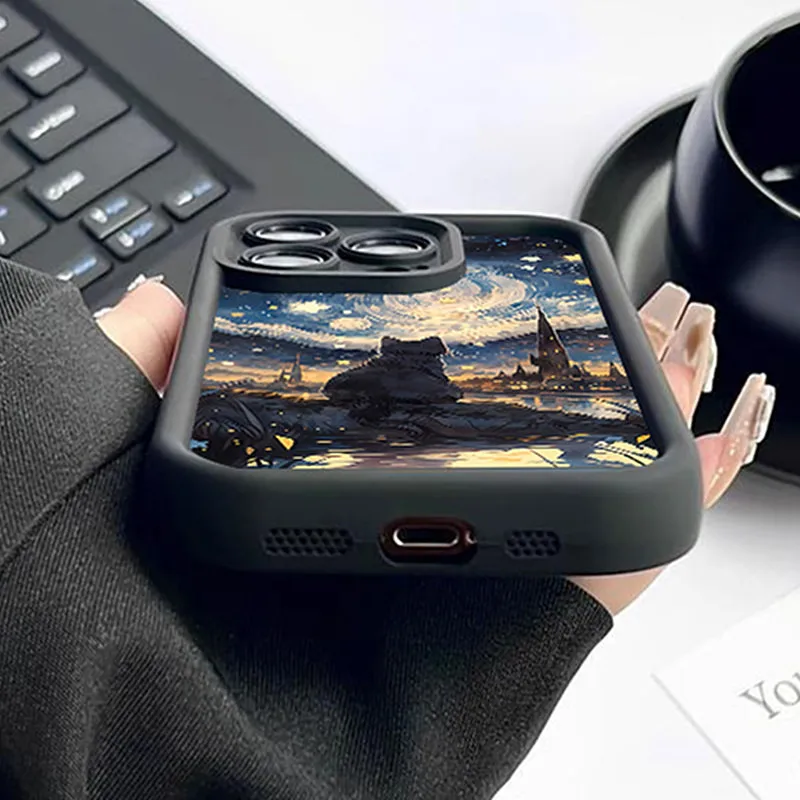 Luxury Moon Print Shockproof Thickened Phone Case For Xiaomi Mi 11 Lite 5G 14 13T 13 12T 12 Poco M6 X6 X5 X3 F5 F6 Pro Cover
