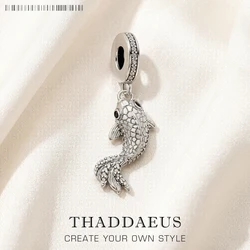 New Koi Fish Pendant Lucky Charm Ocean Gift For Women Men Summer 925 Sterling Silver Ethnic Jewelry