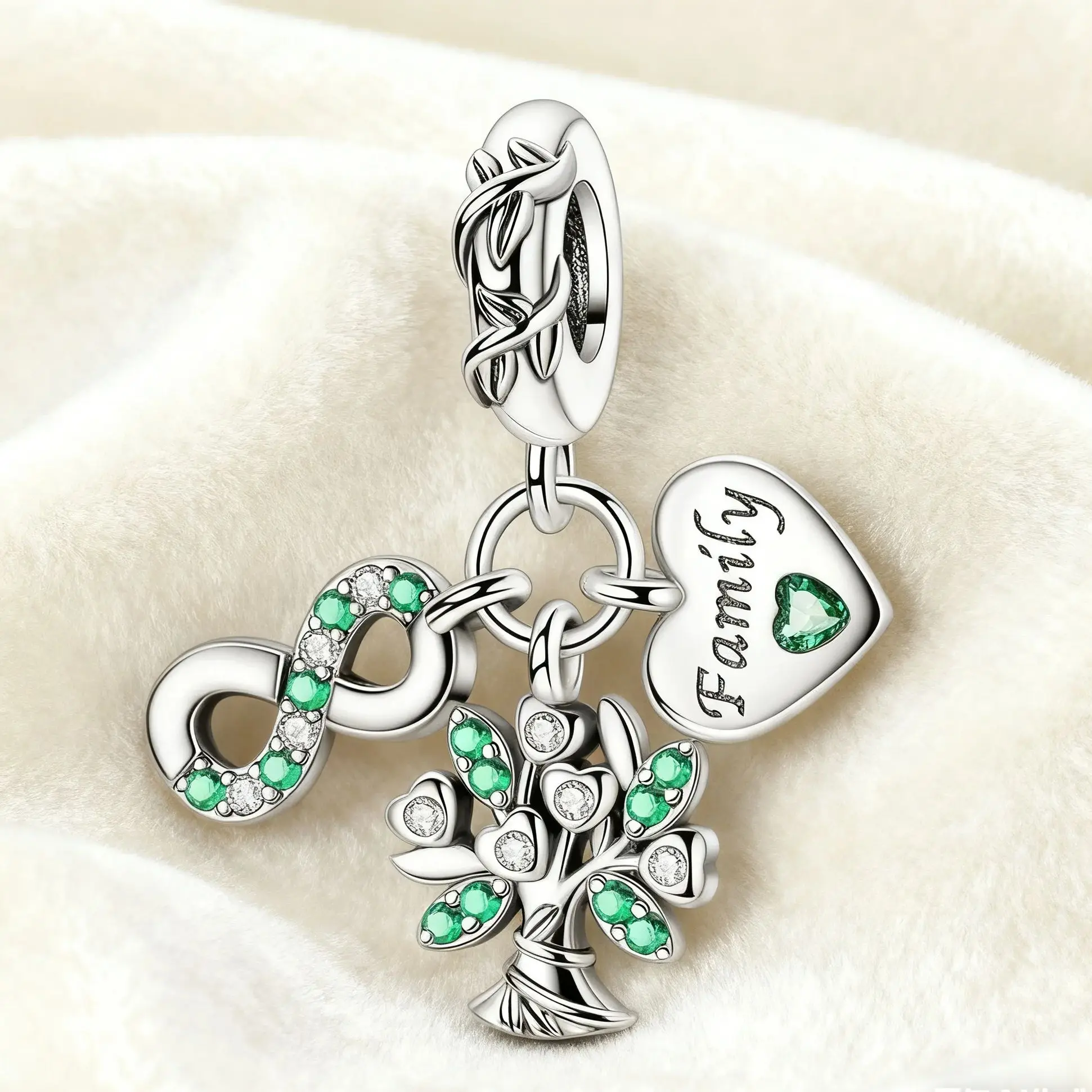 Original Charm 925 Silver Tree of Life Family Pendnat Fit Bracelet Necklace Diy Fashion Jewelry