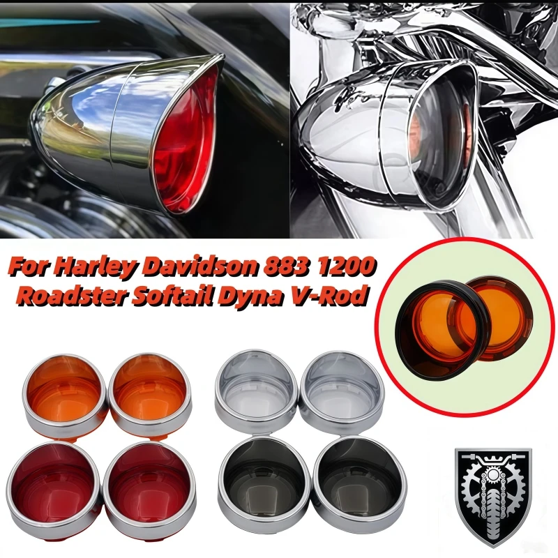 

For Harley Davidson Roadster Softail Dyna V-Rod 883 1200 Motorcycle Turn Signal Housing Front and Rear Lampshades