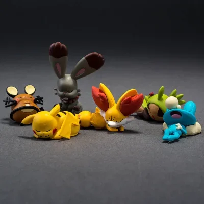 Figurka do spania Pokemon kieszonkowy potwór zabawki Pikachu Dedenne Fennekin Bunnelby Lucario Mudkip Squishy malutka figurka