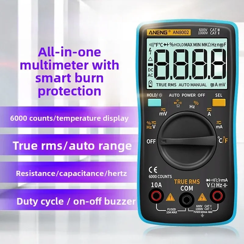Voltage Current Temperature Ohm Frequency Diode Resistance Capacitance Tester Profession ZT102 True RMS Digital Multimeter AC/DC