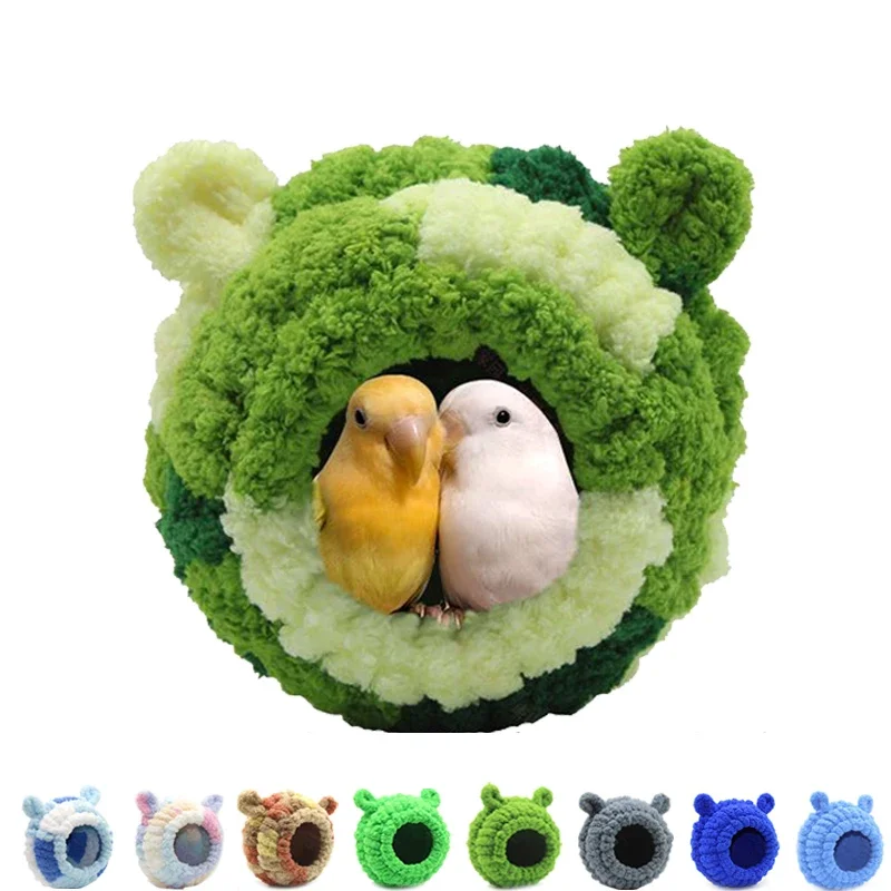 

Warm Bird Nest House Parrot Hanging Hammock for Cages Winter Hamster Hut Soft Snuggle Cave Cozy Bird Cage Decorate Accessories