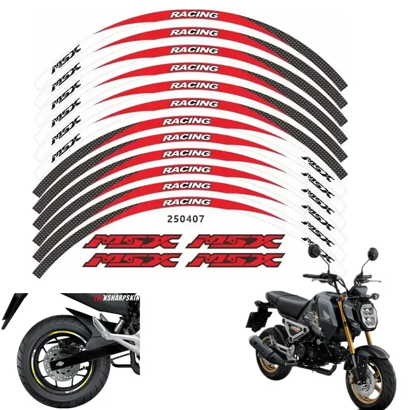 For HONDA MSX 125 Grom 125 2022 RIM Motorbike Tank Pad Protector 3D Gel Sticker Decal - 5