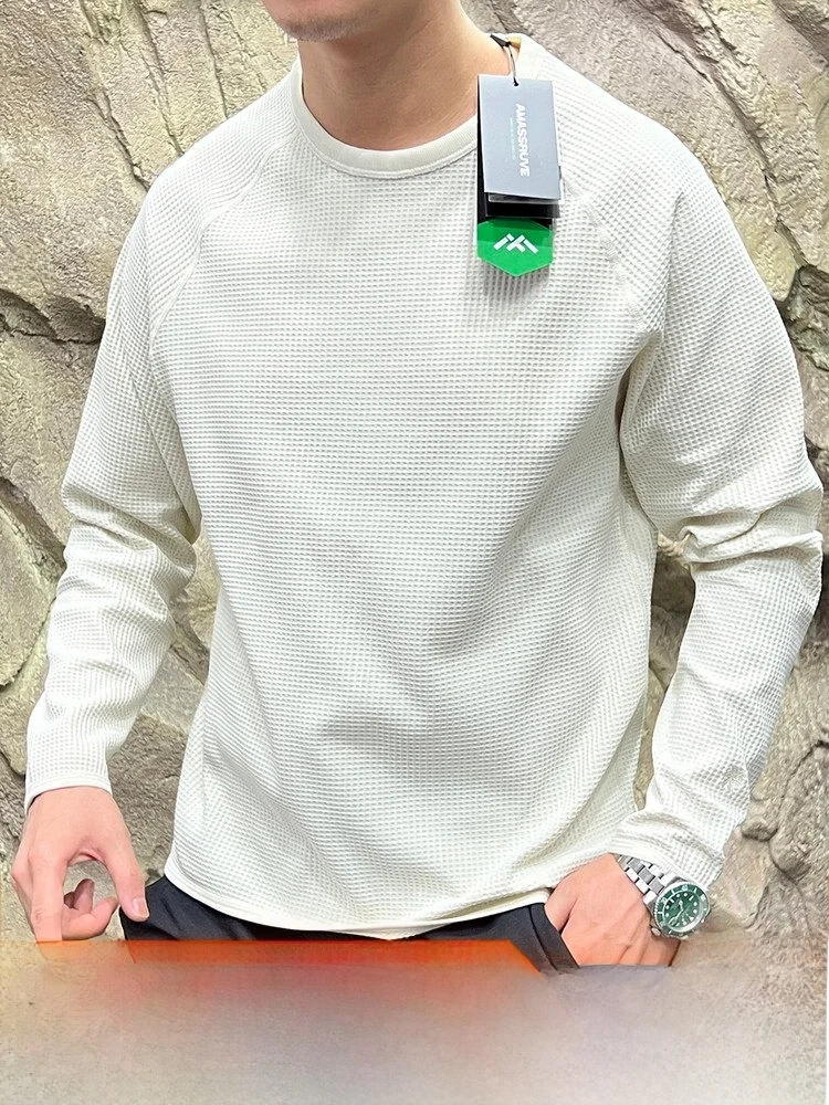 AMASSRUVE Lightweight Breathable Quick Dry Long Sleeve T-Shirt Hoodie Unisex Autumn Winter Casual Wear Polyester Fiber round ...