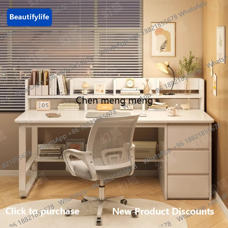 

A56 White Drawer Office Desk Fancy Organizer Ergonomic Computer Vanity Office Desk Study Sedentary Biurka Komputerowe Furnitures