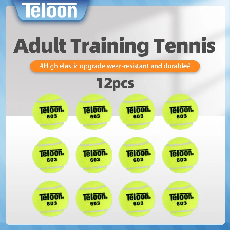 

Teloon Tennis Balls Slow Training Tennis High Elasticity for Advanced Beginner 12 Packs Hard Court Tennis Practice Tenis Ball