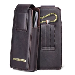 Puloka For Samsung Galaxy Z Fold 6 5 4 3 2 5G Pouch Belt Case Holster Flip Case Waist Bag Leather Vertical Phone Bag With Loop
