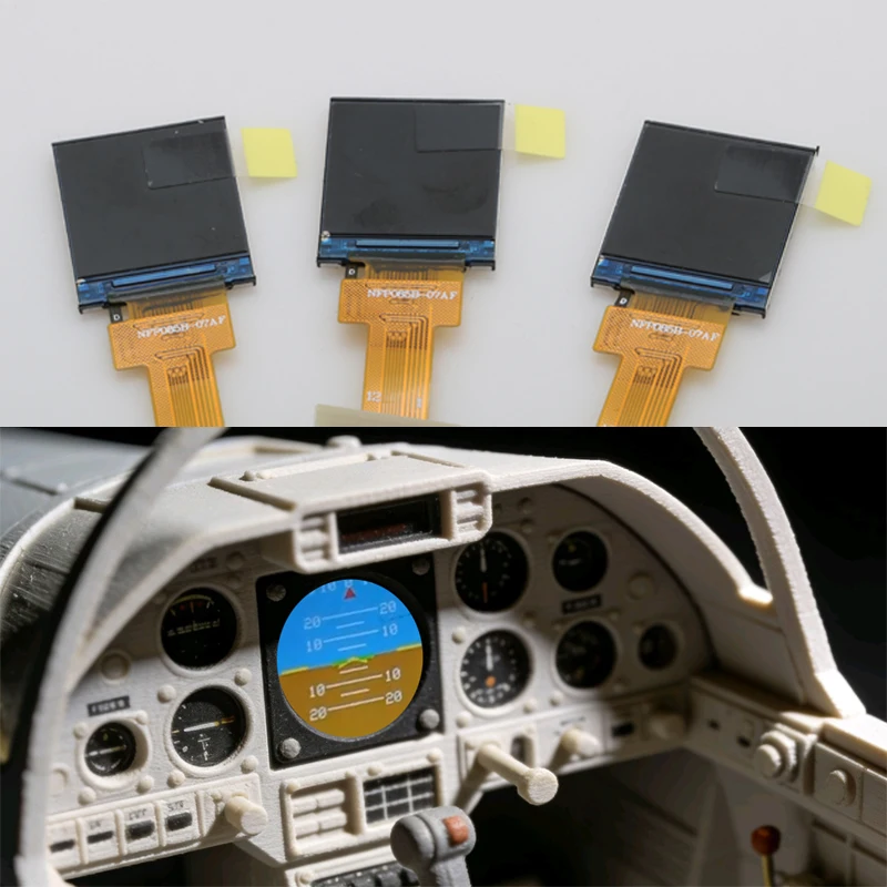 

1 шт. 0,85-дюймовый мини-дисплей для авиационных приборов, симулятор пилотной кабины с панельными компонентами для радиоуправляемых самолетов/FPV дронов/моделей автомобилей