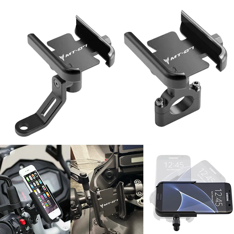 Motorcycle Phone Shock Absorbing Alloy Navigation Bracket Holder GPS For Yamaha MT-07 MT 07 FZ07 MT07 FZ 07 2014-2025