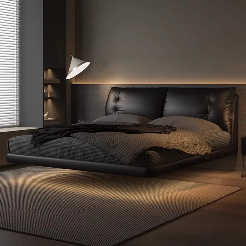 

floating apartment bed Confortable nordic Fashionable Master Bedroom bed minimalist Design cama de casal bedroom furniture