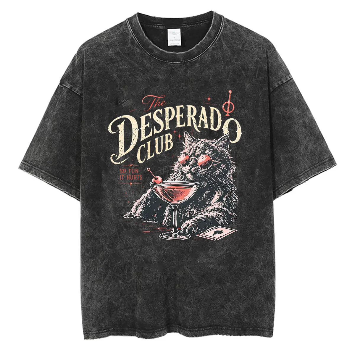 Hot Game Dungeon Crawler Carl Vintage Washed T-Shirt God Damnit Donut Cat Tops Kleidung Kurzarm-T-Shirts Herren Damen T-Shirt – Detail 3