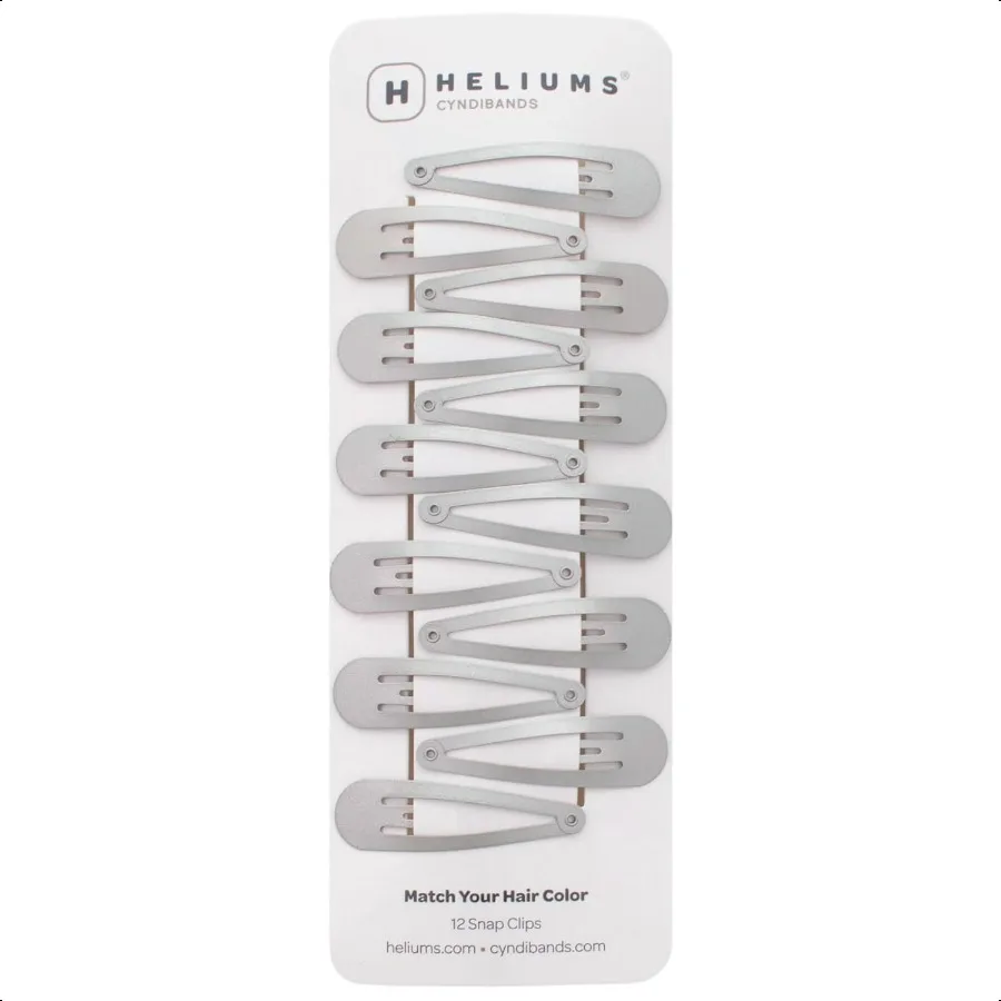 

Snap Hair Clips for Women Sier Gray 2 Inch Metal Barrettes for Thin Hair and Neutral Colors 12 Count