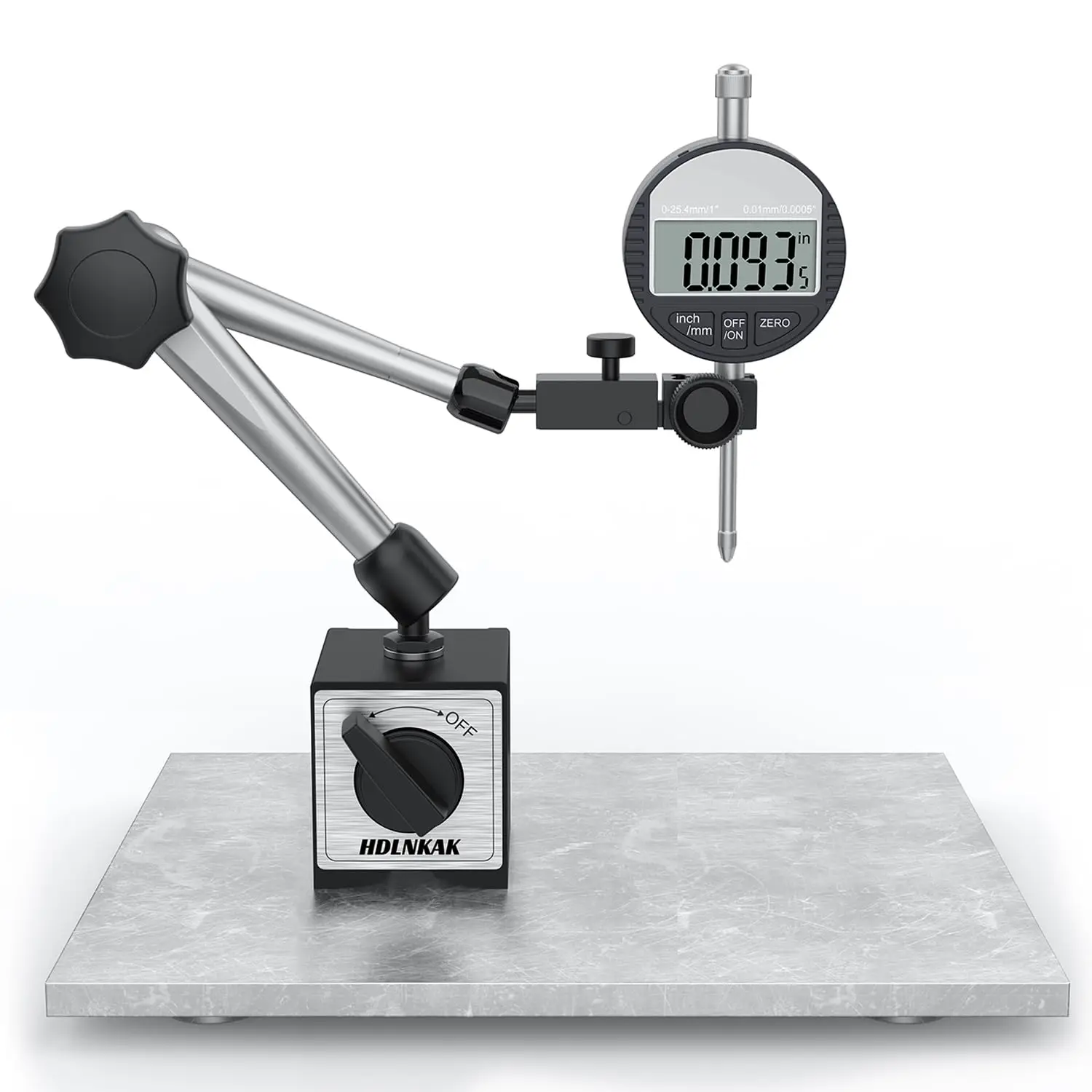 

Цифровой индикаторный измерительный прибор с магнитным основанием, 0-1 дюйм/25,4 мм, для точных измерений