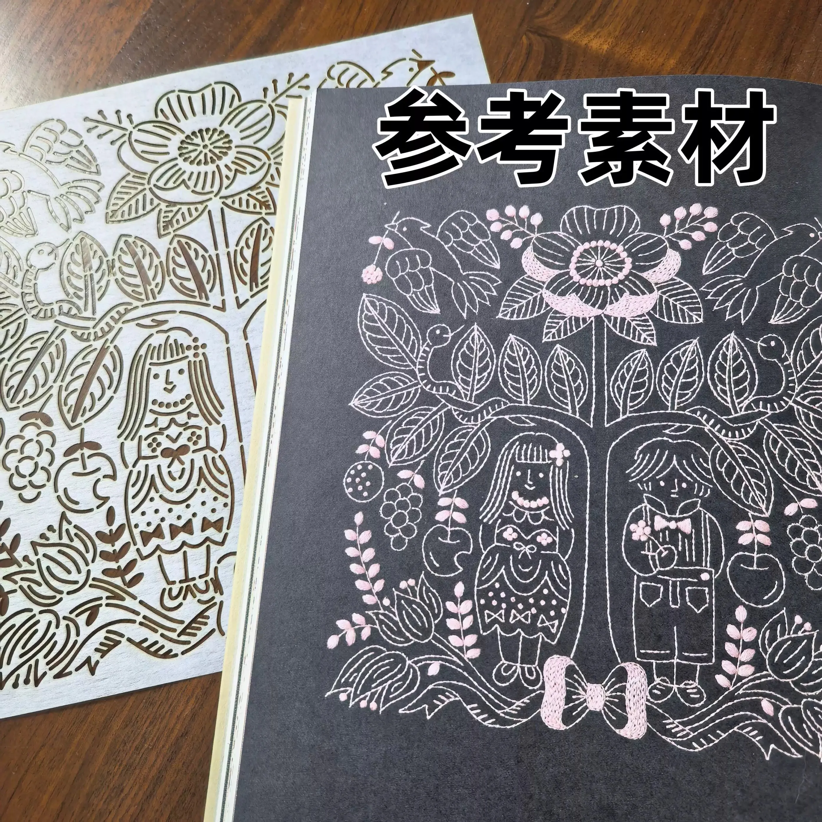 Reusable PET formwork for Embroidery,coaster Fabric Drawing tool boy and girl  Quilting Template Sashiko Stencil