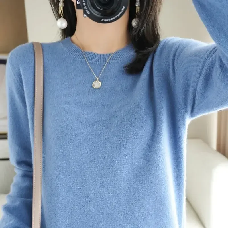 Women Sweater O-neck Autumn Winter BasicPullover Warm Casual Pulls Jumpers Korean FashionSpring Knitwear Bottoming Shirt 2026