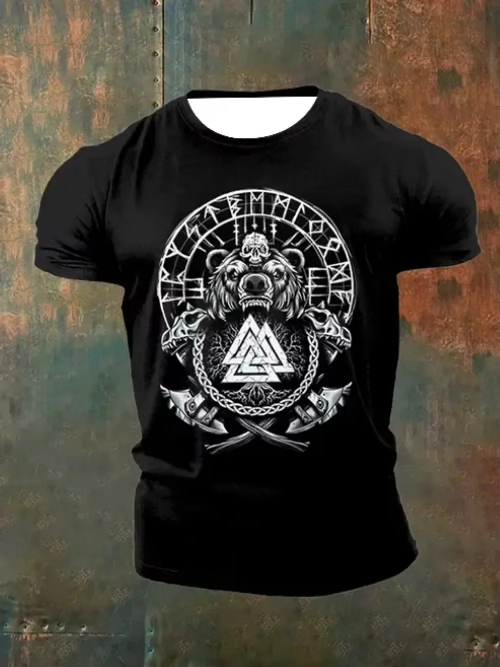 Crazy Bear Warrior Pattern Cat 3D Printed Casual Street Punk Outdoors Fitness Men Plus-size T-shirt  Large Size parent-child Top