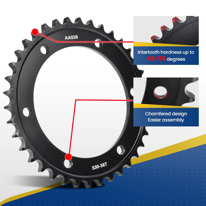 For Yamaha XJR 1200 1300 SP R FJ1200 A FZR YZF 1000 750 600 R SP GTS1000 FZS600 SP Fazer 530 Chain 38T 42 T Motor Sprocket Wheel